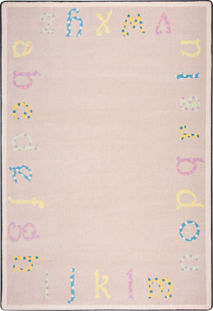 Joy Carpets Kid Essentials Polka Dot ABC's Multi Area Rug