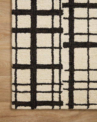 Chris Loves Julia x Loloi Polly POL-02 Black / Ivory Area Rug Corner Image
