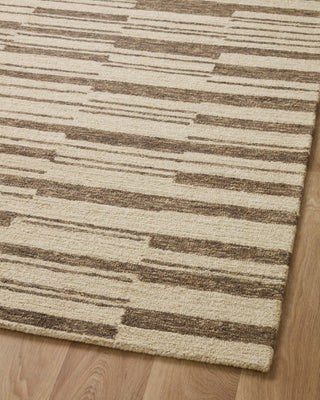 Chris Loves Julia x Loloi Polly POL-04 Beige / Tobacco Area Rug Angle Image