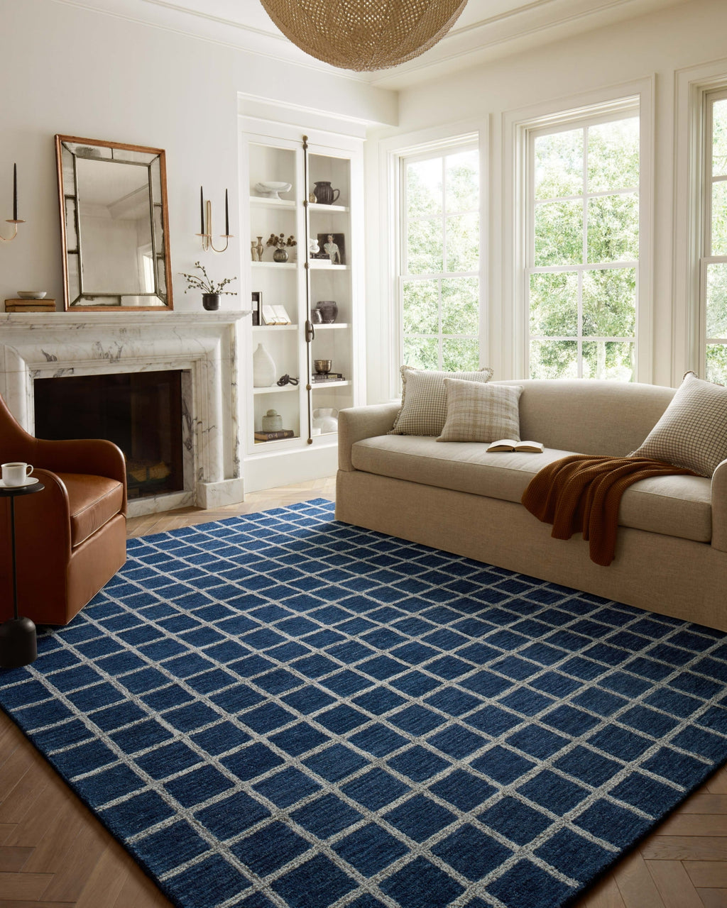 Polly POL-05 Navy/Silver Area Rug by Chris Loves Julia x Loloi Lifestyle Image Feature