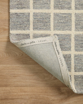 Chris Loves Julia x Loloi Polly POL-05 Slate / Ivory Area Rug Backing Image