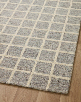 Chris Loves Julia x Loloi Polly POL-05 Slate / Ivory Area Rug Angle Image