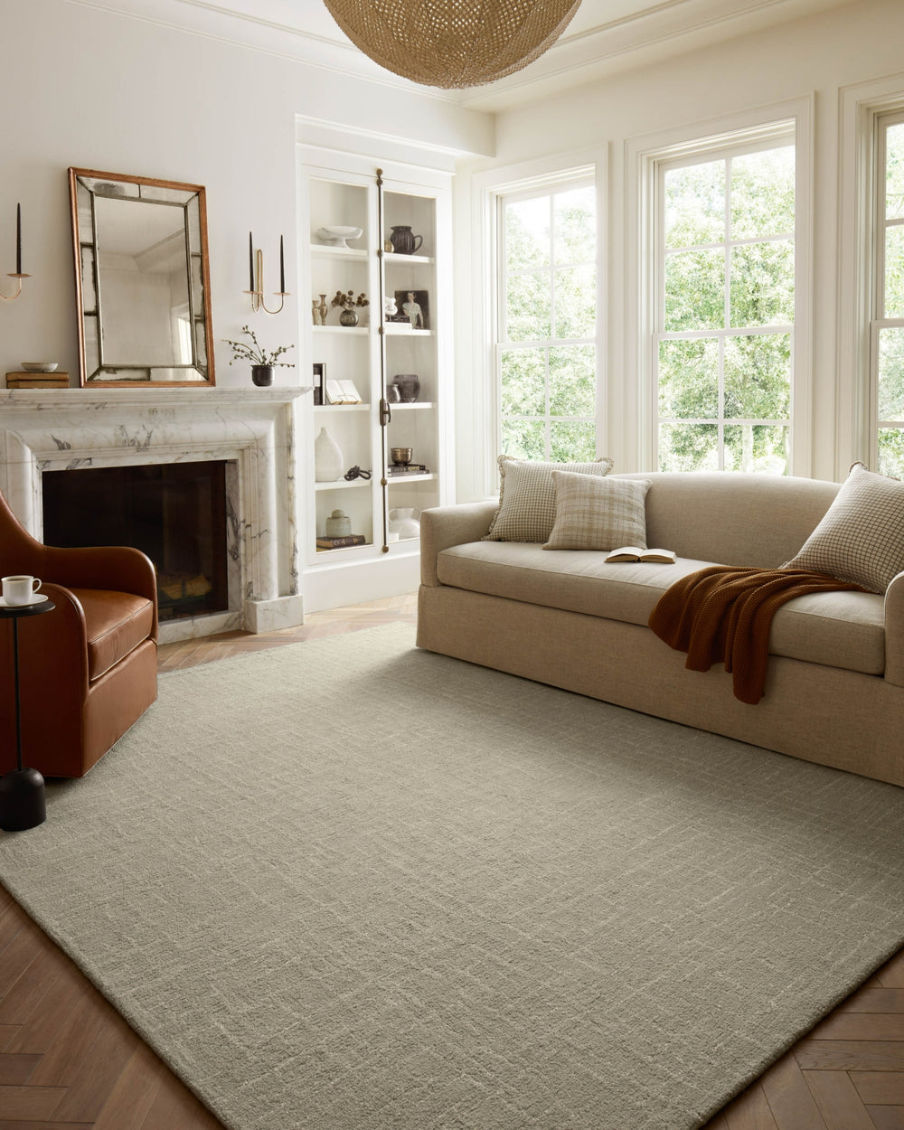 Polly POL-06 Spa / Ivory Area Rug by Chris Loves Julia x Loloi Lifestyle Image Feature