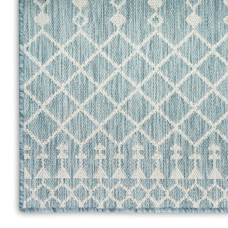 Nourison Positano POS02 Aqua Area Rug Corner Image
