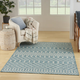 Nourison Positano POS02 Aqua Area Rug Corner Image