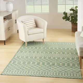 Nourison Positano POS02 Blue Green Area Rug Corner Image