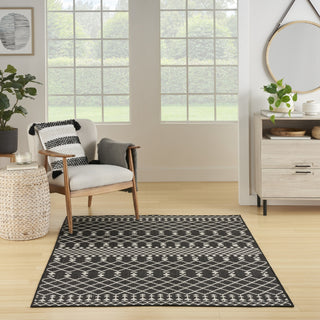 Nourison Positano POS02 Black Area Rug Swatch Image