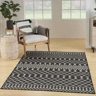 Nourison Positano POS02 Black Area Rug Corner Image