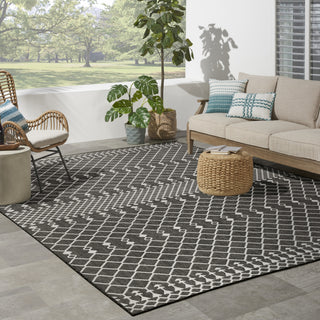 Nourison Positano POS02 Black Area Rug Corner Image
