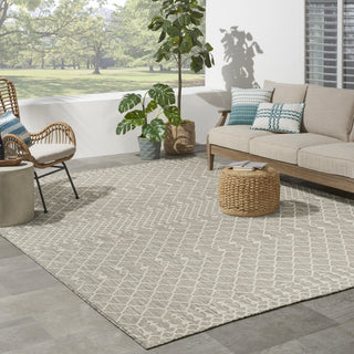 Nourison Positano POS02 Light Grey Area Rug Corner Image
