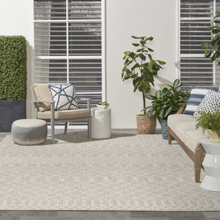 Nourison Positano POS02 Light Grey Area Rug Corner Image