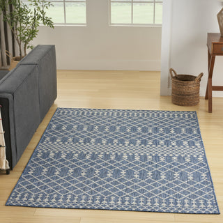 Nourison Positano POS02 Navy Blue Area Rug Corner Image