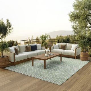 Nourison Positano POS02 Blue Green Area Rug 