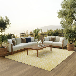 Nourison Positano POS02 Yellow Area Rug Corner Image