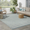 Nourison Positano POS03 Aqua Ivory Area Rug Corner Image