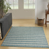 Nourison Positano POS03 Aqua Ivory Area Rug Corner Image