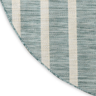 Nourison Positano POS03 Aqua Ivory Area Rug Corner Image