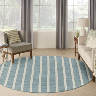 Nourison Positano POS03 Aqua Ivory Area Rug Swatch Image