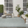 Nourison Positano POS03 Aqua Ivory Area Rug Corner Image
