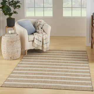 Nourison Positano POS03 Beige Ivory Area Rug Corner Image