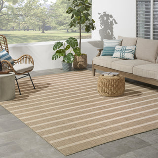 Nourison Positano POS03 Beige Ivory Area Rug Corner Image