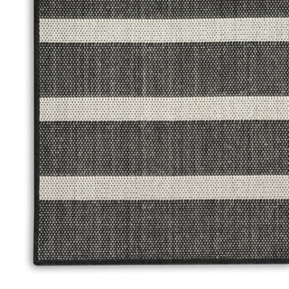 Nourison Positano POS03 Black Ivory Area Rug Corner Image