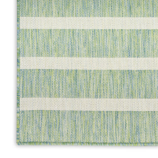 Nourison Positano POS03 Blue Green Ivory Area Rug Corner Image