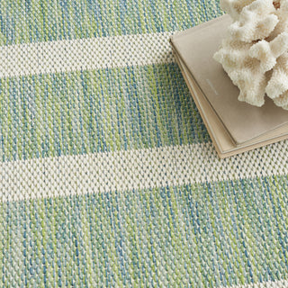 Nourison Positano POS03 Blue Green Ivory Area Rug Texture Image