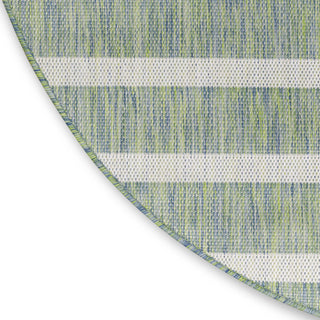 Nourison Positano POS03 Blue Green Ivory Area Rug Corner Image