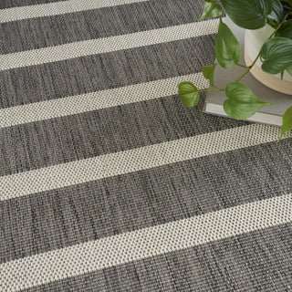 Nourison Positano POS03 Charcoal Ivory Area Rug Texture Image