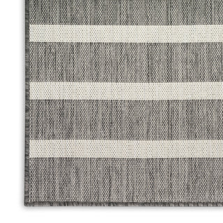 Nourison Positano POS03 Charcoal Ivory Area Rug Corner Image