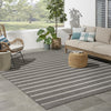 Nourison Positano POS03 Charcoal Ivory Area Rug Corner Image