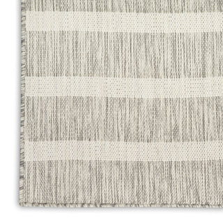Nourison Positano POS03 Grey Ivory Area Rug Corner Image