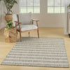Nourison Positano POS03 Grey Ivory Area Rug Corner Image
