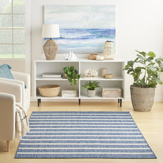 Nourison Positano POS03 Navy Ivory Area Rug Swatch Image