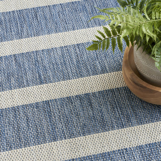 Nourison Positano POS03 Navy Ivory Area Rug Texture Image