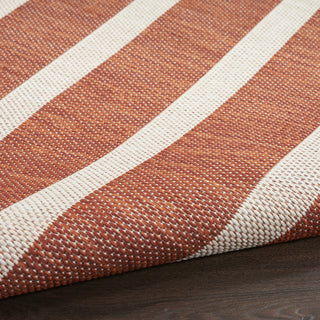 Nourison Positano POS03 Terracotta Ivory Area Rug Detail Image