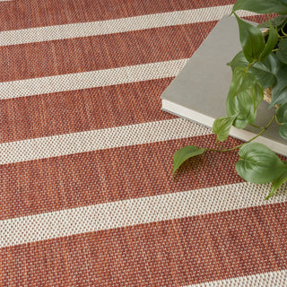 Nourison Positano POS03 Terracotta Ivory Area Rug Texture Image