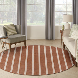 Nourison Positano POS03 Terracotta Ivory Area Rug Swatch Image