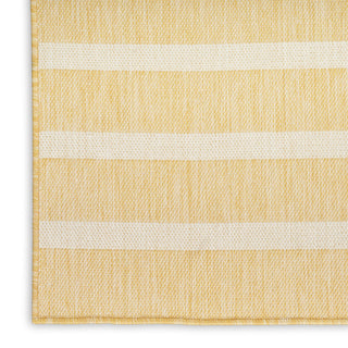 Nourison Positano POS03 Yellow Ivory Area Rug Corner Image