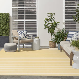Nourison Positano POS03 Yellow Ivory Area Rug Corner Image