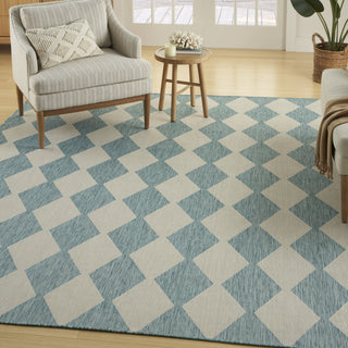 Nourison Positano POS04 Aqua Area Rug Corner Image
