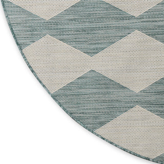 Nourison Positano POS04 Aqua Area Rug Corner Image