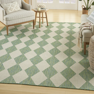 Nourison Positano POS04 Blue Green Area Rug Corner Image