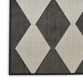 Nourison Positano POS04 Black Area Rug Corner Image