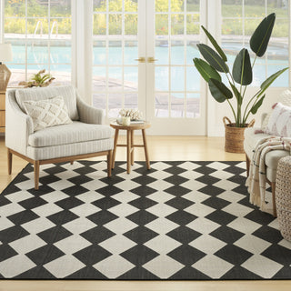 Nourison Positano POS04 Black Area Rug Swatch Image