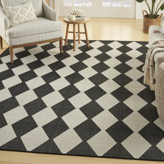 Nourison Positano POS04 Black Area Rug Corner Image
