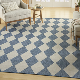 Nourison Positano POS04 Navy Blue Area Rug Corner Image