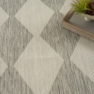 Nourison Positano POS04 Light Grey Area Rug Corner Image