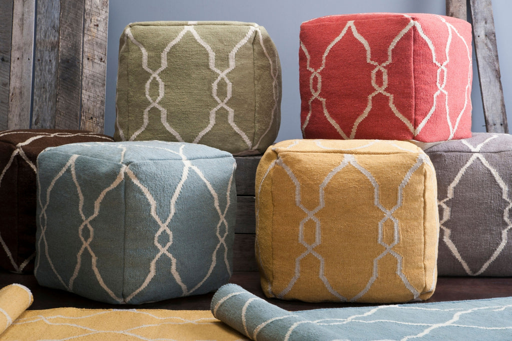 Jill Rosenwald X Surya Fallon POUF-22 Yellow Pouf main image